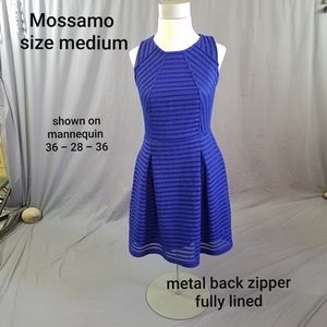 Mossimo dress blue purple sleeveless fit and flare size medium back zip